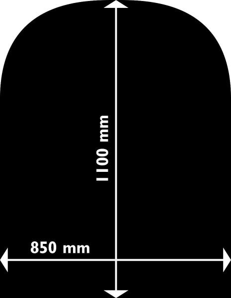 Aduro Stahlbodenplatte 850x1100mm halbrund